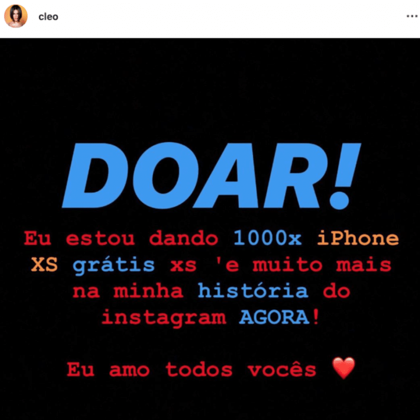 cleo pires tem instagram invadido por hacker