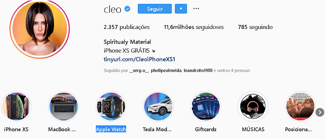 cleo pires tem seu perfil no instagram invadido