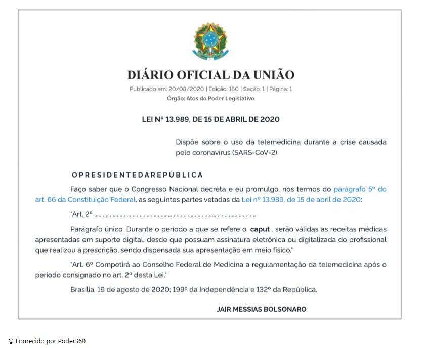 Bolsonaro publica liberação de receita médica digital