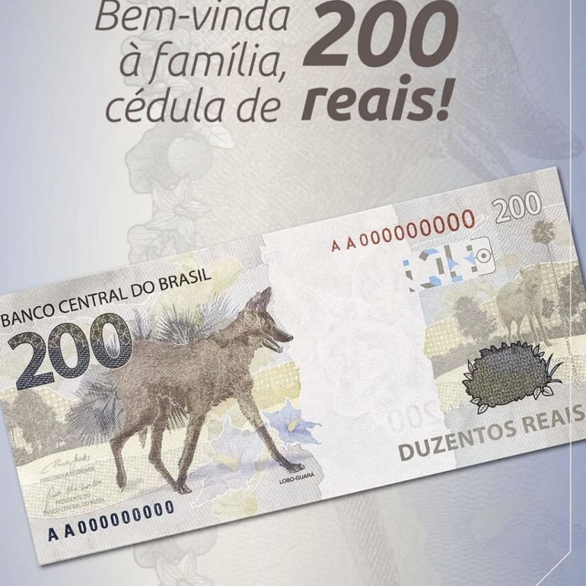 Banco Central divulga nova cédula de 200 reais