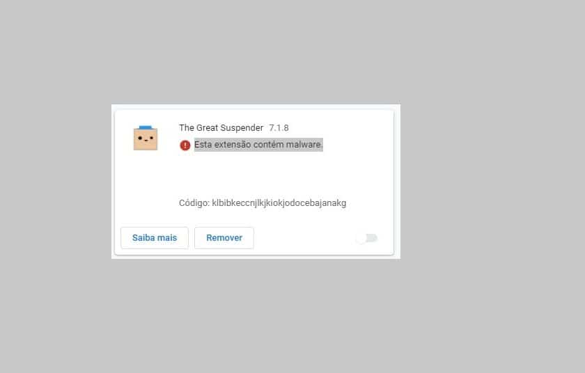 extensão The Great Suspender é tirada do Chrome por malware